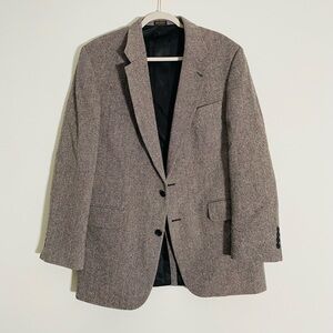 Vintage Tweed Oscar de la Renta Men's Herringbone Jacket 70% Wool 30% Lambswool